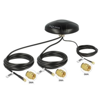   Delock Többsávos LTE UMTS GSM GPS GPS SMA antenna minden irányú tetőre szerelhető kültéri antenna (12455)