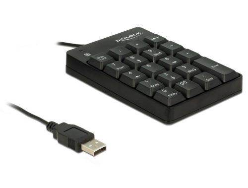 Delock USB numerikus billentyűzet 19 billentyűvel (fekete) (12481)