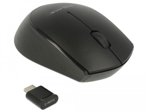 Delock Optikai USB Type-C háromgombos mini egér, 2,4 GHz-es, vezeték nélküli (12526)