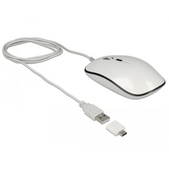   Delock Optikai 4 gombos USB A-típusú + USB Type-C  asztali egér (12532)