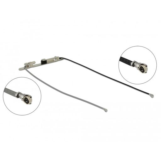 Delock WLAN ikerantenna, 2 x MHF  4L csatlakozódugó 802.11 ac/a/h/b/g/n, 1,12 - 3,18 dBi 1.13 , 36 c (12551)