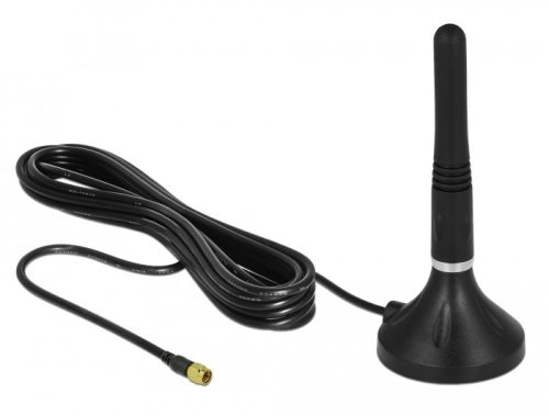 Delock LTE antenna SMA-dugó 2 - 3 dBi 11 cm irányítatlan, rögzített, mágneses talppal és csatlakozók (12585)