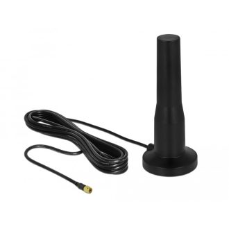   Delock LTE antenna SMA-dugó 3 - 5 dBi 12 cm irányítatlan, rögzített, mágneses talppal és csatlakozók (12586)