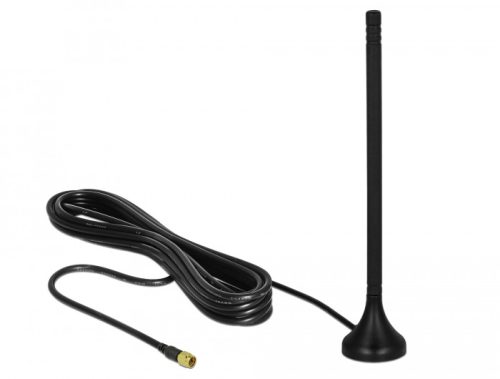 Delock LTE antenna SMA-dugó 3 - 5 dBi 12,5 cm irányítatlan, rögzített, mágneses talppal és csatlakoz (12588)