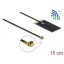 Delock WLAN 802.11 ac/ax/a/h/b/g/n Antenna, MHF  I csatlakozódugó, 2,7 - 3,0 dBi, 1.13 15 cm-es NYÁK (12611)