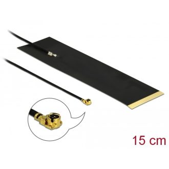   Delock LTE Antenna, MHF  I csatlakozódugó, 1,9 - 3,9 dBi, 1.13 15 cm-es NYÁK-lap, belso öntapadós (12612)