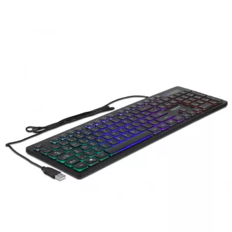  Delock NÉMET USB csatlakozós, 1,5 m hosszú vezetékes klaviatúra RGB megvilágítással (12625)