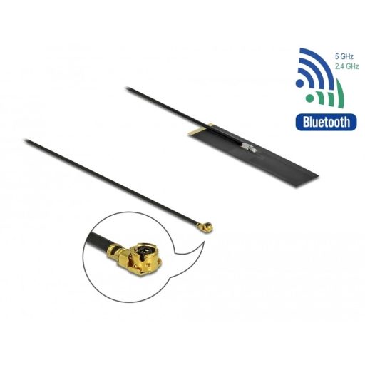 Delock Két sávú WLAN ac/ax/a/b/g/n Antenna MHF  I apa 1,7 - 4,7 dBi PIFA FPC mindenirányú (12628)