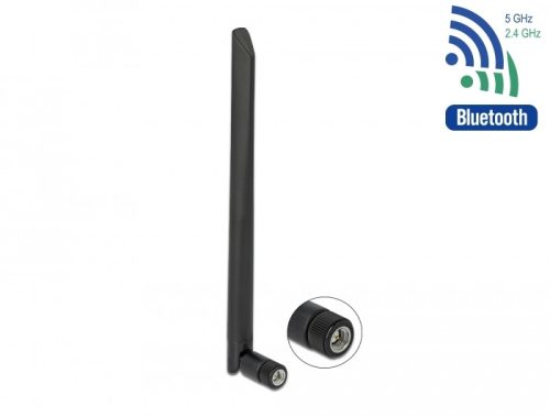 Delock WLAN 802.11 a/ax/a/b/g/n antenna RP-SMA-dugó 5 dBi 20 cm kétirányú, billenő kapcsolással, rug (12636)