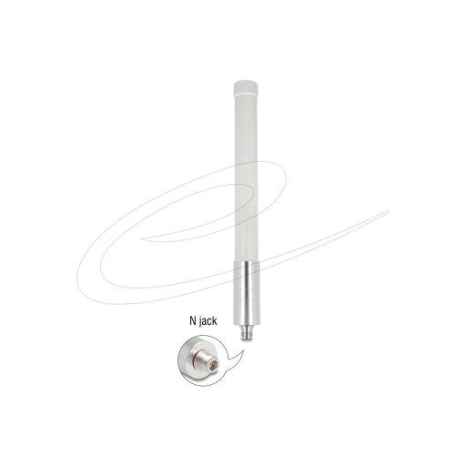Delock 4G / WiFi 2,4 GHz N irányított antenna (anya) 3 dBi 33,3 cm omnidirekcionális rögzített teljesítménnyel kültéri fali és állított elhelyezésre fehér (12653)