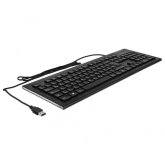   Delock NÉMET 1,5 m vezetékkel ellátott fekete USB klaviatúra (Water-Drop) (12672)