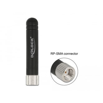   Delock WLAN 802.11 b/g/n antenna RP-SMA apa 1,7 - 3,7 dBi mindenirányú rögzített egy hajlítható anya (12714)