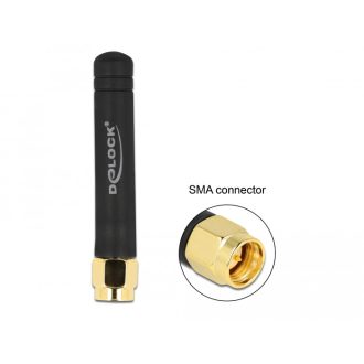   Delock LPWAN 868 MHz antenna SMA-dugó 1,6 dBi irányítatlan, rögzített, fekete (12715)