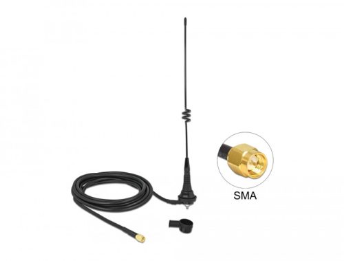 Delock LPWAN 868 MHz antenna SMA-dugó 4,5 dBi irányítatlan, rögzített, csatlakozókábellel RG-58 C/U (12722)