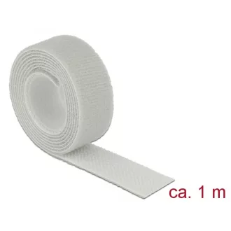   Delock Hurkolható rögzítők, 1 m x 20 mm (H x Sz) tekercs, szürke (18278)