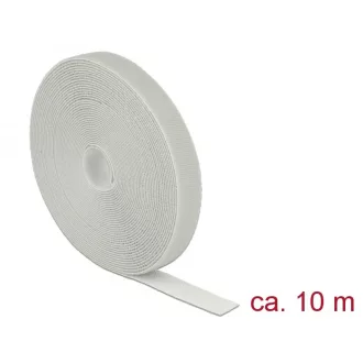   Delock Hurkolható rögzítők, 10 m x 20 mm (H x Sz) tekercs, szürke (18281)