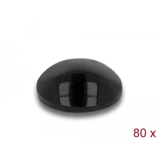 Delock Gumi alátét öntapadós 6 x 2 mm 80 db. fekete (18307)
