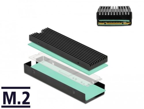 Delock Hűtőborda M.2 SSD 2280-hoz, fekete