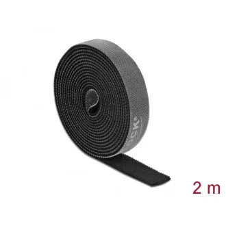   Delock Velcro fekete ragasztó szalag guriga Hx 2 m x Sz 15 mm (18383)