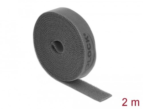 Delock Velcro szürke ragasztó szalag guriga Hx 2 m x Sz 15 mm