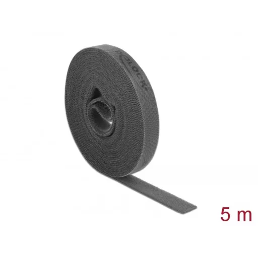 Delock Velcro szürke ragasztó szalag guriga Hx 5 m x Sz 15 mm (18390)