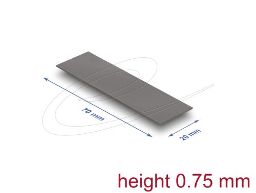 Delock Hővezető párna 70 x 20 x 0,75 mm M.2 modulokhoz 3,2 W/mK   alacsony olaj szivárgás
