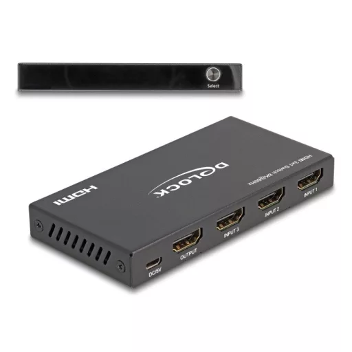Delock HDMI kapcsoló 3 x HDMI bemenet - 1 x HDMI kimenet 8K 60 Hz (18603)