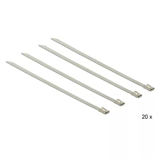 Delock Rozsdamentes acél kábelkötegelők, 150 x 4,6 mm (H x Sz), 20 darab (18630)
