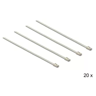   Delock Rozsdamentes acél kábelkötegelők, 200 x 4,6 mm (H x Sz), 20 darab (18631)