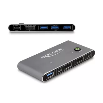 Delock DisplayPort KVM 8K 30 Hz kapcsoló USB 5 Gbps (18646)
