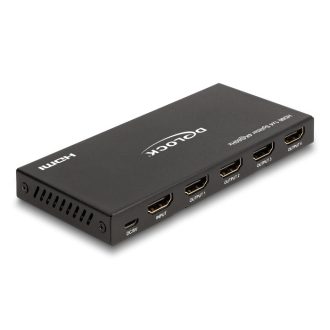   Delock HDMI elosztó 1 x HDMI megoszlik 4 x HDMI-vé, 4K 60 Hz kimenettel és downscalerrel (18652)
