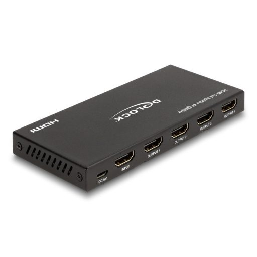 Delock HDMI elosztó 1 x HDMI megoszlik 4 x HDMI-vé, 4K 60 Hz kimenettel és downscalerrel (18652)