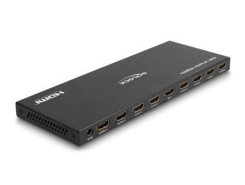 Delock HDMI elosztó 1 x HDMI megoszlik 8 x HDMI-vé, 4K 60 Hz kimenettel és downscalerrel (18654)