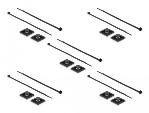 Delock Kábelkötegelő talp 30 x 30 mm, kábelkötegelővel, melynek hossza 200 mm x szélessége 4,8 mm fe