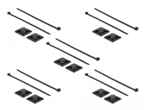 Delock Kábelkötegelő talp 40 x 40 mm, kábelkötegelővel, melynek hossza 250 mm x szélessége 7,2 mm fe