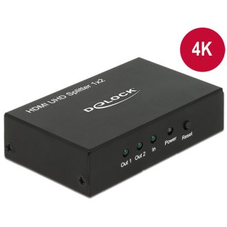   Delock HDMI UHD-es elosztó 1 x HDMI-bemenet > 2 x HDMI-kimenet 4K (18682)