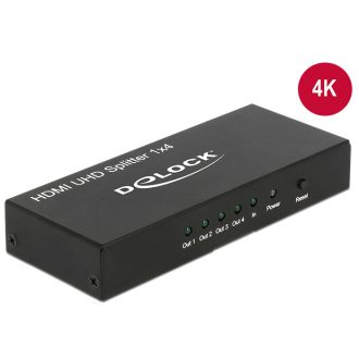   Delock HDMI UHD-es elosztó 1 x HDMI-bemenet > 4 x HDMI-kimenet 4K (18684)