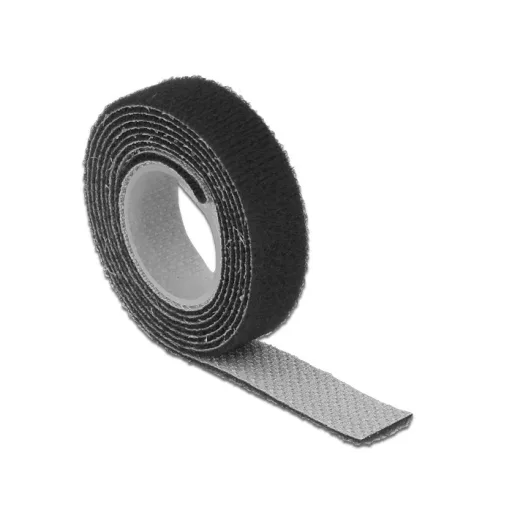 Delock Hurkolható rögzítok, 1 m x 13 mm (H x Sz) tekercs, fekete (18709)