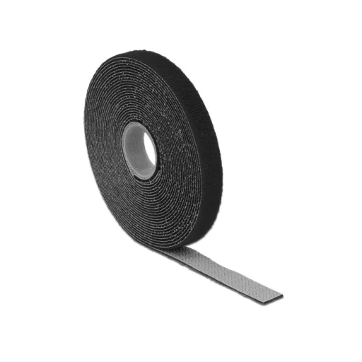 Delock Hurkolható rögzítok, 5 m x 13 mm (H x Sz) tekercs, fekete (18711)