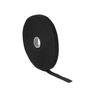   Delock Hurkolható rögzítok, 10 m x 13 mm (H x Sz) tekercs, fekete (18712)