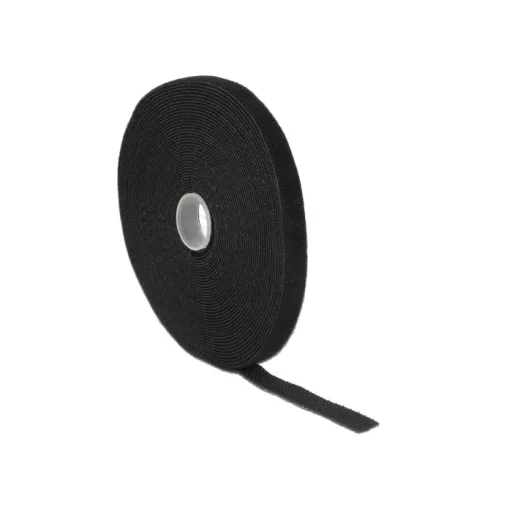 Delock Hurkolható rögzítok, 10 m x 13 mm (H x Sz) tekercs, fekete (18712)