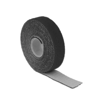   Delock Hurkolható rögzítok, 3 m x 20 mm (H x Sz) tekercs, fekete (18714)