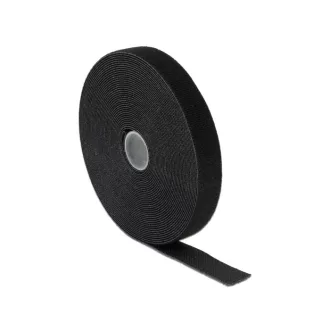   Delock Hurkolható rögzítok, 10 m x 20 mm (H x Sz) tekercs, fekete (18716)