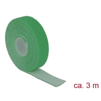   Delock Hurkolható rögzítők, 3 m x 20 mm (H x Sz) tekercs, zöld (18730)