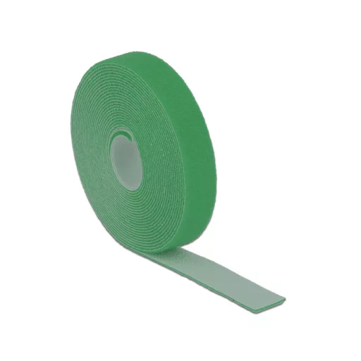 Delock Hurkolható rögzítok, 5 m x 20 mm (H x Sz) tekercs, zöld (18731)