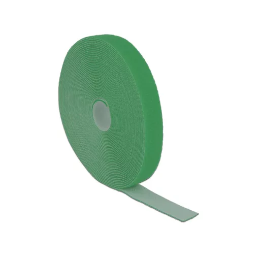 Delock Hurkolható rögzítok, 10 m x 20 mm (H x Sz) tekercs, zöld (18732)