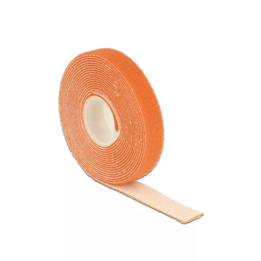 Delock Hurkolható rögzítok, 3 m x 13 mm (H x Sz) tekercs, narancssárga (18742)