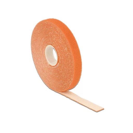 Delock Hurkolható rögzítok, 5 m x 13 mm (H x Sz) tekercs, narancssárga (18743)