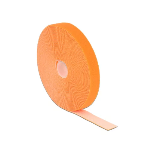 Delock Hurkolható rögzítok, 10 m x 20 mm (H x Sz) tekercs, narancssárga (18748)