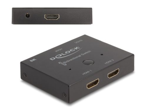 Delock HDMI 2 - 1 kapcsoló kétirányú 8K 60 Hz